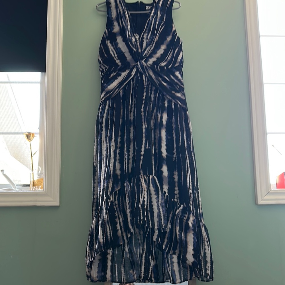 Dkny Blue and White High Low Sundress